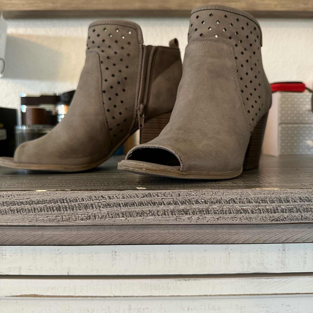 Peep toe booties